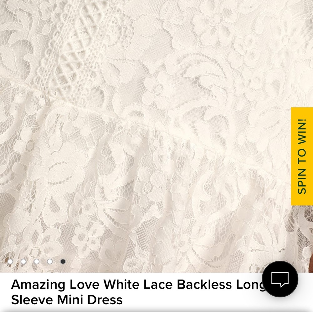 BRAND NEW W TAGS GORGEOUS WHITE LONG SLEEVE OPEN BACK LULUS WOMENS DRESS (S:L) - Picture 4 of 9